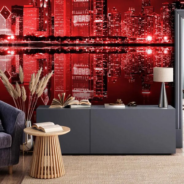 Carta da parati Chicago in rosso