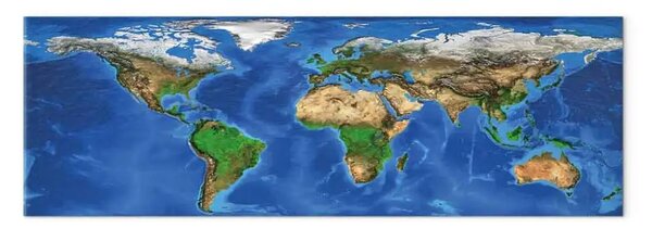 Quadro contemporaneo Meraviglioso mondo - continenti testurizzati su mappa del mondo