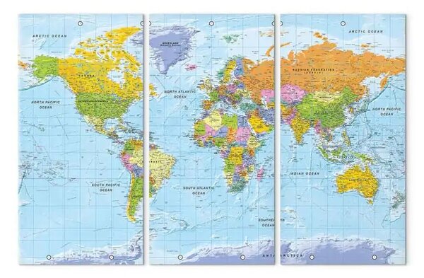 Quadro su tela Mappa del mondo: Orbis Terrarum II - mappa politica dettagliata