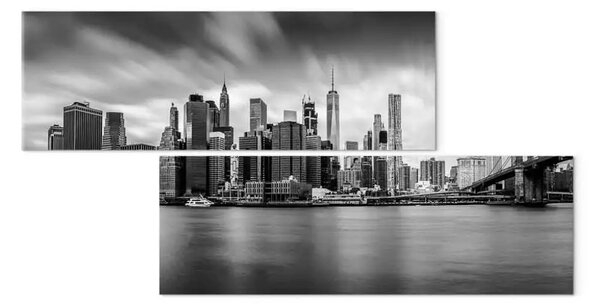 Quadro Manhattan in bianco e nero - architettura monocromatica di New York