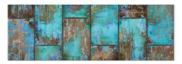 Quadro contemporaneo Mosaico di metallo: blu