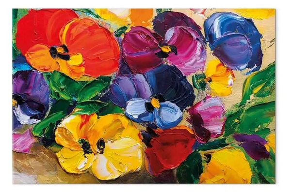 Quadro contemporaneo Viole del pensiero in primavera
