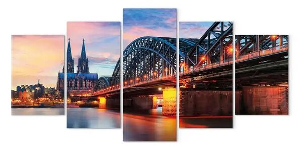 Quadro moderno Tramonto a Colonia - architettura cittadina al tramonto