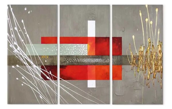 Quadro Rettangoli, quadrati - astrazione geometrica su sfondo grigio
