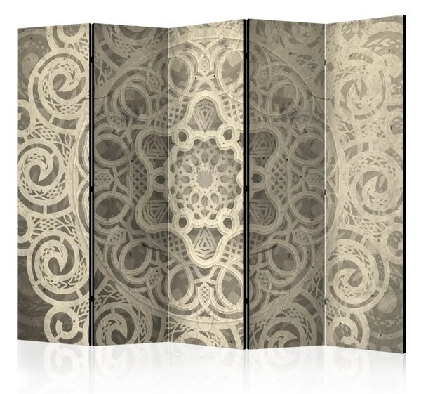 Paravento Canto della Delicatezza - mandala con ornamenti orientali in stile retrò