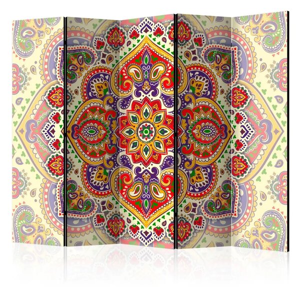 Paravento Esotica Originalità II - mandala orientale in stile colorato