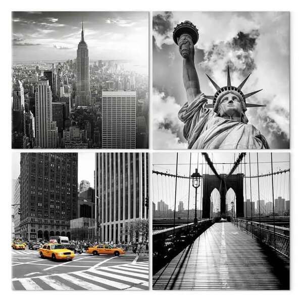 Quadro su tela Estate a New York - architettura grigia in stile industriale