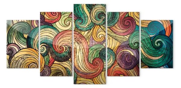 Quadro moderno Onde colorate - fantasia multicolore in forma astratta