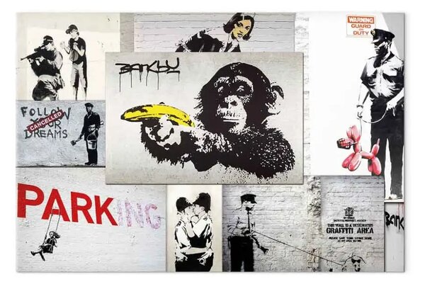 Quadro su tela Banksy: Fantasie di polizia
