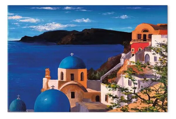 Quadro Bellissima Santorini - paesaggio estivo dipinto a mano