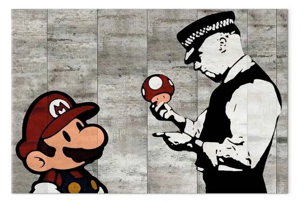 Quadro Banksy su cemento