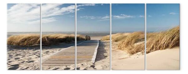 Quadro su tela Passeggiata al mare - paesaggio balneare con spiaggia e cielo pacifico