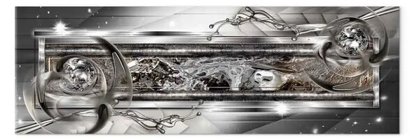 Quadro contemporaneo Sorgente d'argento - astrazione con acqua glamour