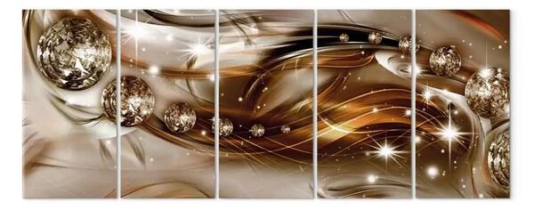 Quadro contemporaneo Luci brillanti (5 pezzi) - astrazione glamour piena di luce