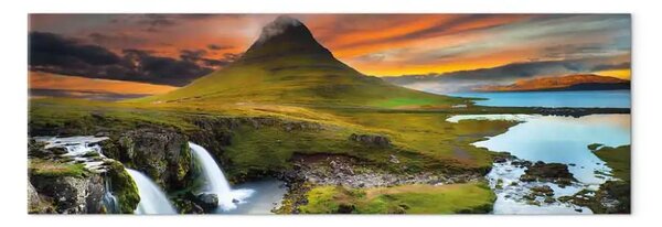 Quadro moderno Bellezza d'Islanda - montagne e cascate