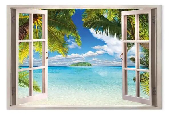 Quadro contemporaneo Finestra: vista mare