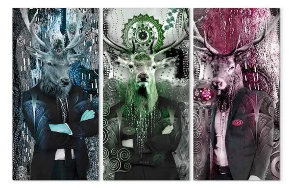 Quadro moderno Trio animali (3 pezzi) colore