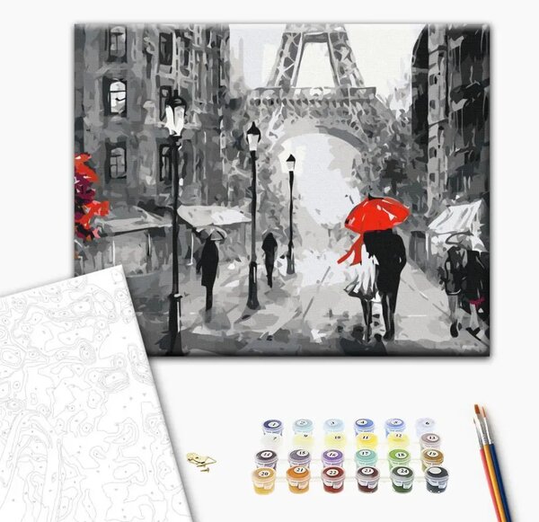 Quadro da dipingere con i numeri Da Parigi con amore