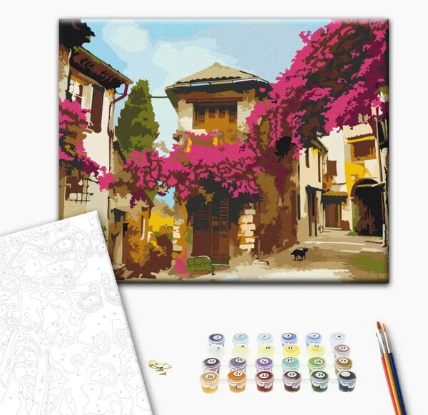 Quadro con numeri Cittadina mediterranea