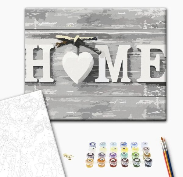 Quadro da dipingere con i numeri Home (scritta)