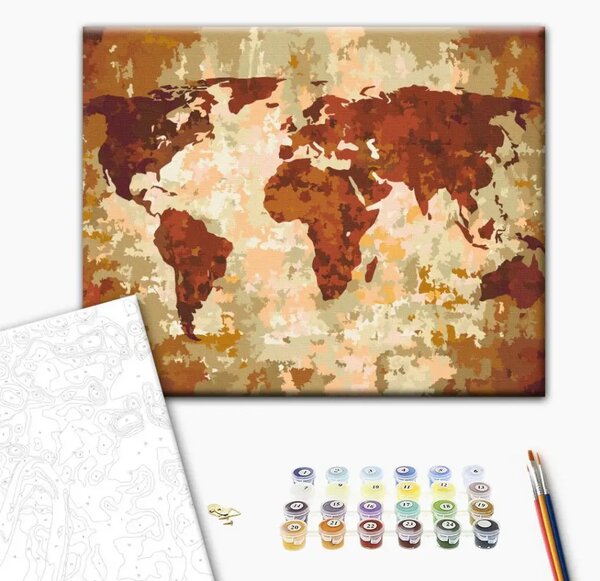 Quadro da dipingere Mappamondo (colori della terra)