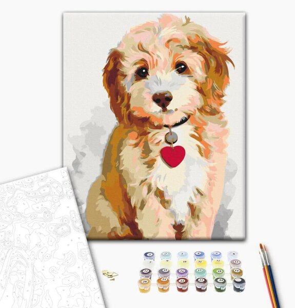 Quadro da dipingere con i numeri Cagnolino (cucciolo)