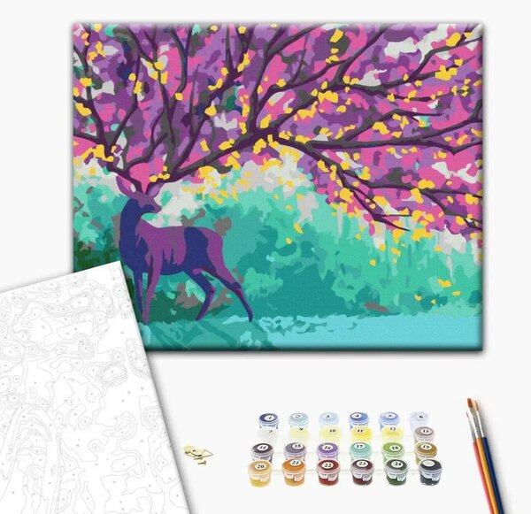 Quadro con numeri Cervo viola