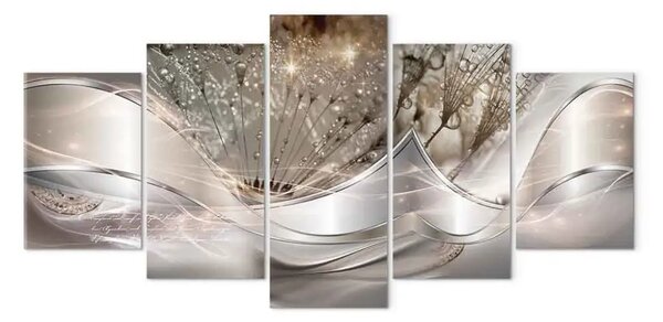 Quadro Gonfiabili astratti grigi con glitter largo