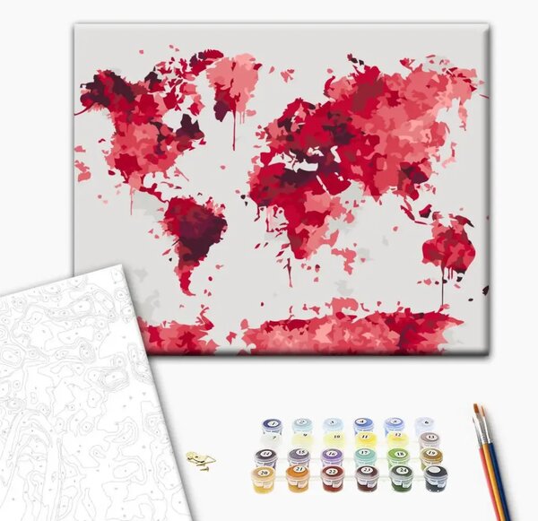 Quadro da dipingere con i numeri Mappa ad acquerello