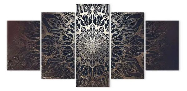 Quadro moderno Ipnosi (5 pezzi) marrone largo