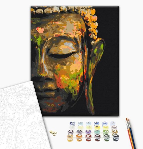 Tela da dipingere con numeri Buddha in ombra