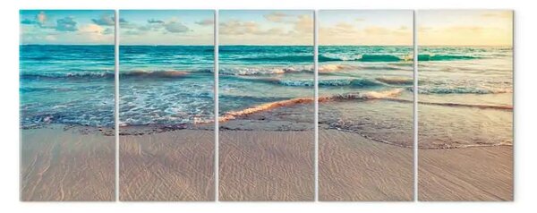 Quadro moderno Spiaggia di Punta Cana (5 pezzi) stretto