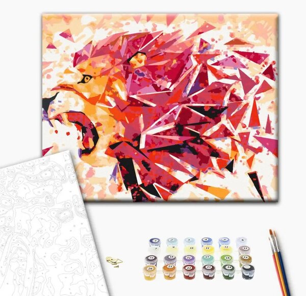 Quadro da dipingere con i numeri Leone astratto