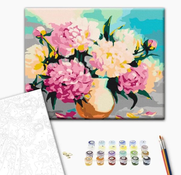 Tela da dipingere con numeri Fiori in un vaso
