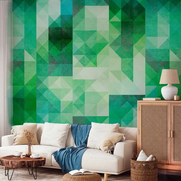 Carta da parati design Pixel (verde)