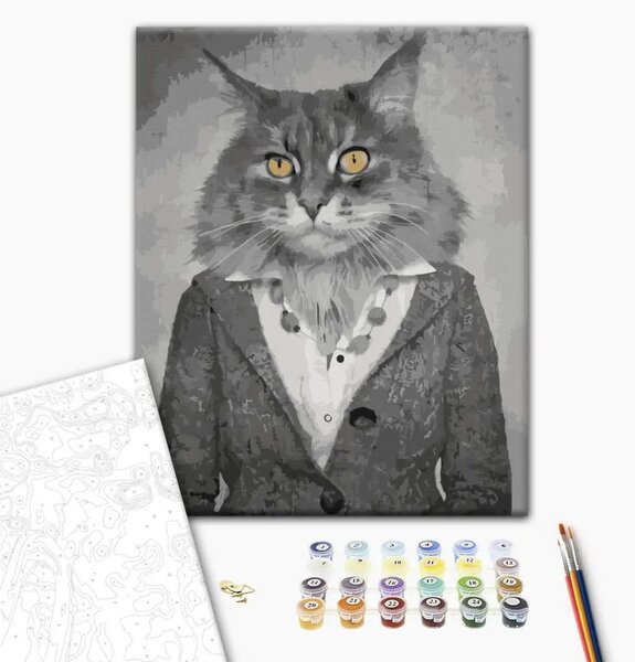 Quadro da dipingere con i numeri Gatto elegante