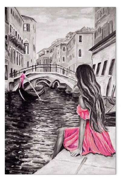 Quadro su tela Donna a Venezia verticale