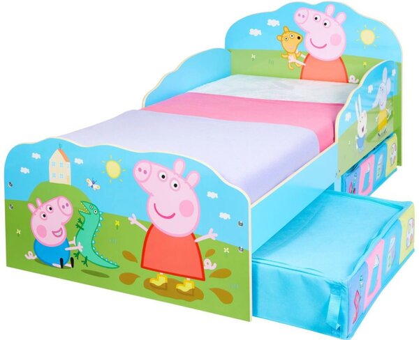 Letto per bambini Peppa Pig con scatole portaoggetti