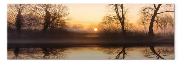 Quadro su tela Tramonto invernale stretto