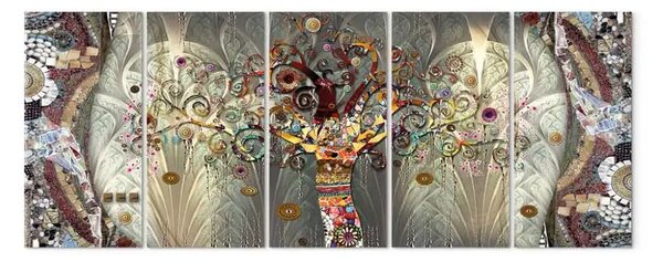 Quadro moderno Albero della vita (5 pezzi) stretto