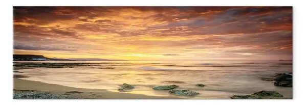 Quadro su tela Tramonto - panorama sul mare in colori caldi
