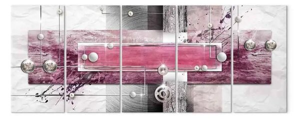Quadro contemporaneo Meccanismo misterioso (5-pezzo) stretto - astrazione luce