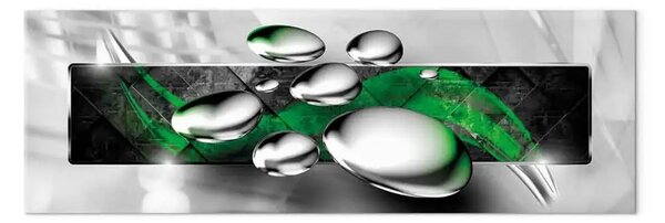 Quadro contemporaneo Pietre scintillanti stretto verde - astrazione grigia