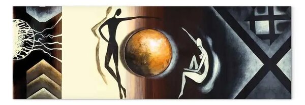 Quadro contemporaneo Conversazione stretto - sagome in astratto