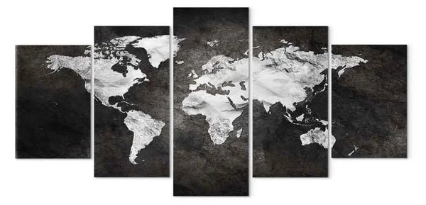 Quadro Mondo scuro (5 pezzi) largo