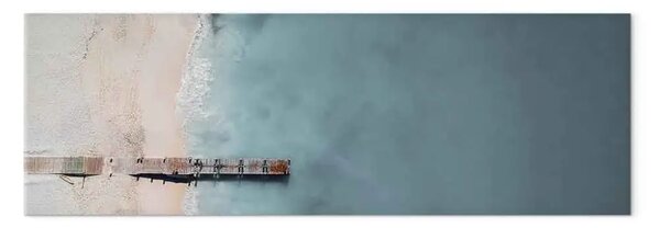Quadro su tela Mare e molo grigio stretto