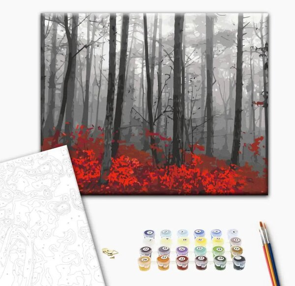 Quadro con numeri Alberi nudi