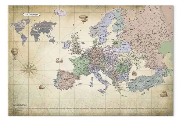 Quadro su tela Mappa dell'Europa largo