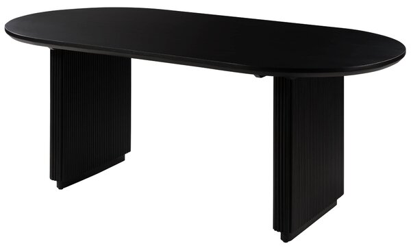 MASSIVMOEBEL24 | Tavolo da pranzo in legno di Mango 220x100x76 Laccato nero BARCELONA #125