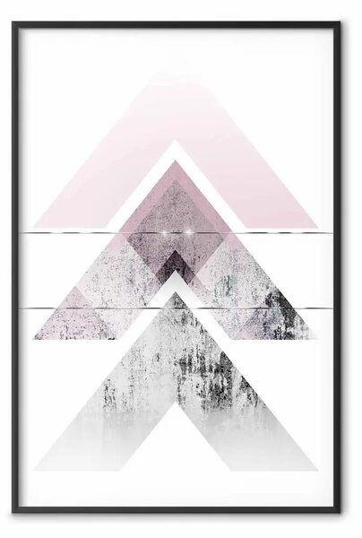 Poster: Accelerazione - astrazione geometrica in toni di rosa e sfondo bianco